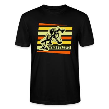 Wrestling Wrestler Ringen Ringer Ring Geschenk - Stanley/Stella Unisex Bio-T-Shirt CRAFTER - Schwarz - Vorne - Alina (178cm) & Michal (187cm)