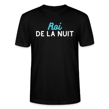 t-shirt fêtard Roi de la nuit. cadeau soirée - T-shirt bio CRAFTER Stanley Stella Unisexe - noir - Devant - Alina (178cm) & Michal (187cm)