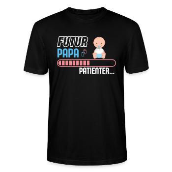 DAD-TO-BE PLEASE WAIT - Stanley/Stella CRAFTER Unisex Organic T-Shirt - black - Front - Alina (178cm) & Michal (187cm)
