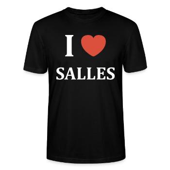 i love salles - T-shirt bio CRAFTER Stanley Stella Unisexe - noir - Devant - Alina (178cm) & Michal (187cm)