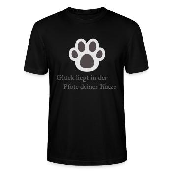 Cat Paw - Stanley/Stella Unisex Bio-T-Shirt CRAFTER - Schwarz - Vorne - Alina (178cm) & Michal (187cm)
