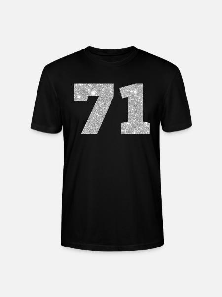 71 Silver Glitter - 71st Birthday - Stanley/Stella CRAFTER Unisex Organic T-Shirt - black