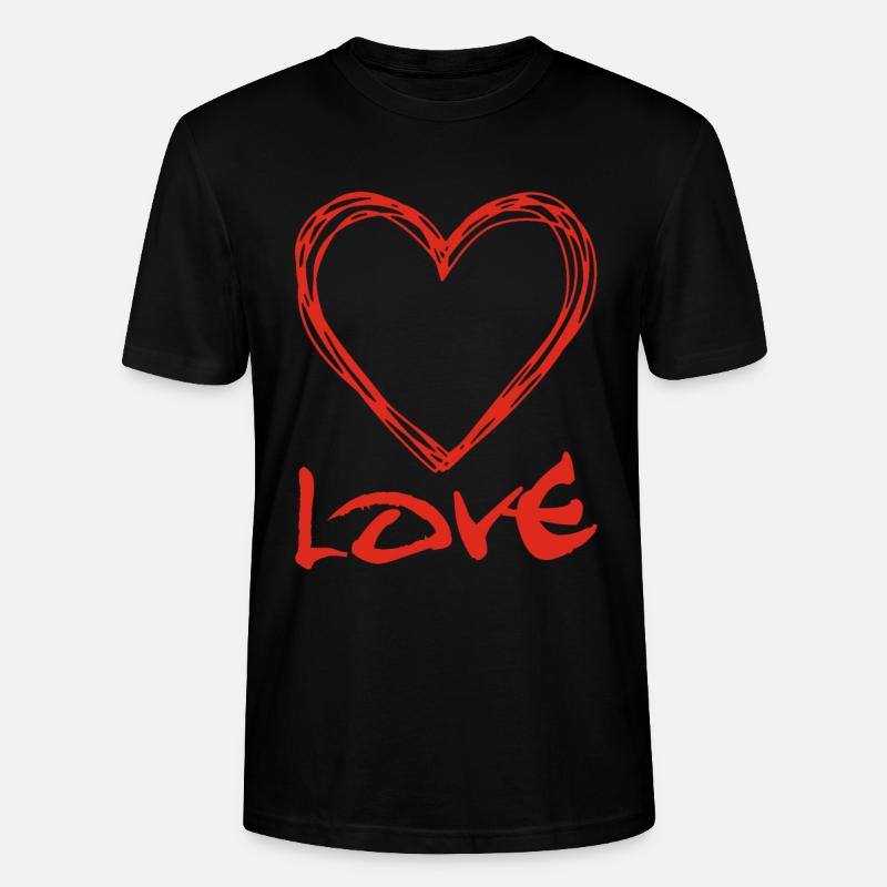 rotes Graffiti-Herz - Stanley/Stella Unisex Bio-T-Shirt CRAFTER - Schwarz