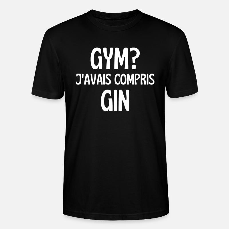 j'avais compris gin - T-shirt bio CRAFTER Stanley Stella Unisexe - noir