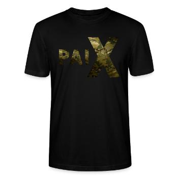Paix Camouflage Militaire X Grande Lettre - T-shirt bio CRAFTER Stanley Stella Unisexe - noir - Devant - Alina (178cm) & Michal (187cm)