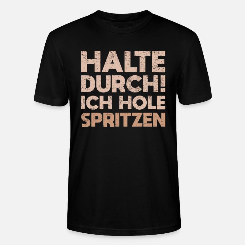 Halte Durch! Ich Hole Spritzen - Stanley/Stella Unisex Bio-T-Shirt CRAFTER - Schwarz