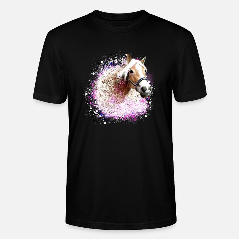 cheval,haflinger, graffitis, peinture, bleu, chevaux, - T-shirt bio CRAFTER Stanley Stella Unisexe - noir