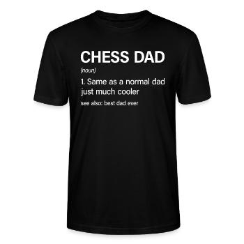 Funny Chess Dad Definition Chess Lover - Stanley/Stella CRAFTER Unisex Organic T-Shirt - black - Front - Alina (178cm) & Michal (187cm)