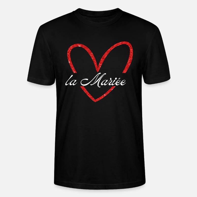 Die Glitzerbraut mit rotem Herz - Stanley/Stella Unisex Bio-T-Shirt CRAFTER - Schwarz