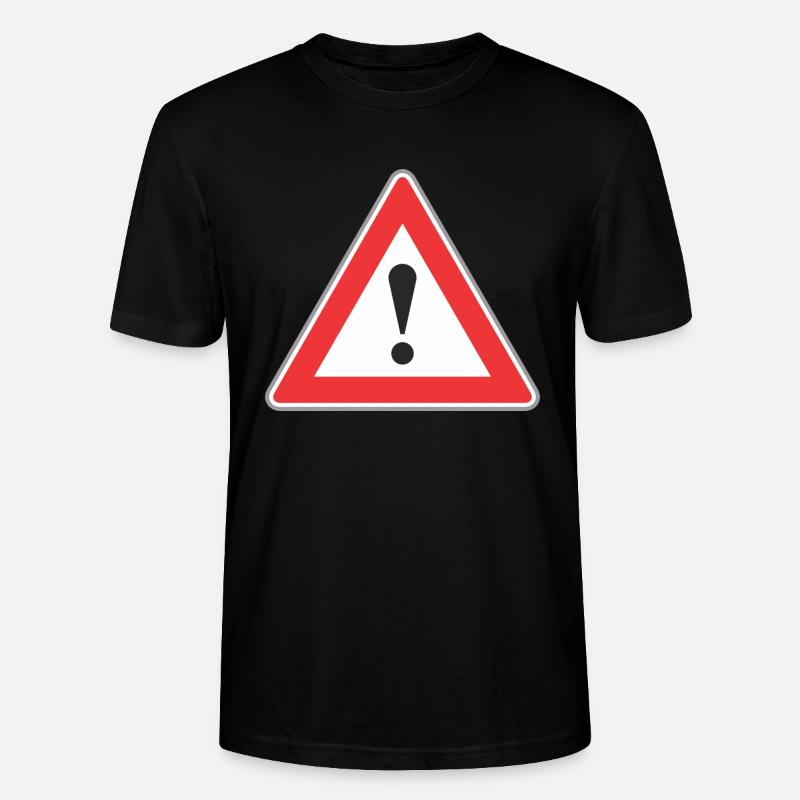Point Road Sign d'exclamation - T-shirt bio CRAFTER Stanley Stella Unisexe - noir
