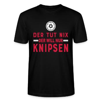 Der tut nix der will nur knipsen / Fotografie 2c - Stanley/Stella Unisex Bio-T-Shirt CRAFTER - Schwarz - Vorne - Alina (178cm) & Michal (187cm)