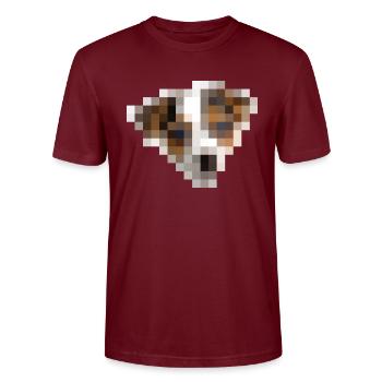 Jack Russell Terrier - 16x16 pixels - view from a - Stanley/Stella CRAFTER Unisex Organic T-Shirt - burgundy - Front - Alina (178cm) & Michal (187cm)