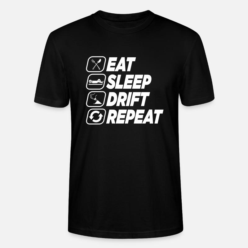 MANGER SOMMEIL DÉRIVE RÉPÉTER - T-shirt bio CRAFTER Stanley Stella Unisexe - noir