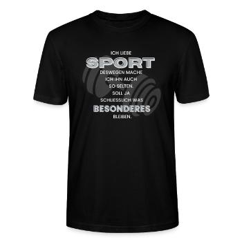 Lustiger Sportmuffel Anti Sport Sprüche Spruch - Stanley/Stella Unisex Bio-T-Shirt CRAFTER - Schwarz - Vorne - Alina (178cm) & Michal (187cm)