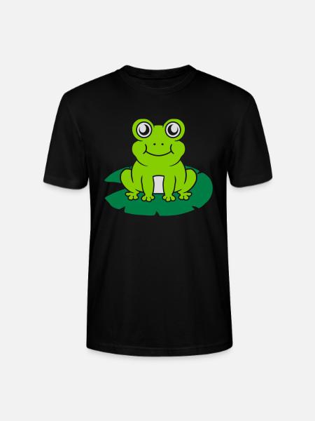Cute frog sits water lily - Stanley/Stella CRAFTER Unisex Organic T-Shirt - black