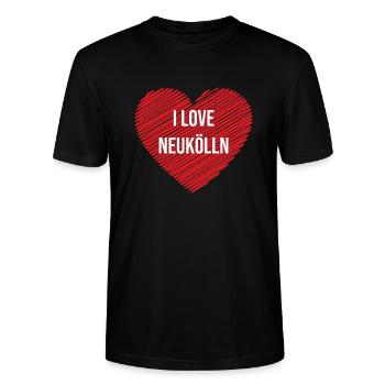 Neukölln Fischerhut I love Neukölln - Stanley/Stella Unisex Bio-T-Shirt CRAFTER - Schwarz - Vorne - Alina (178cm) & Michal (187cm)