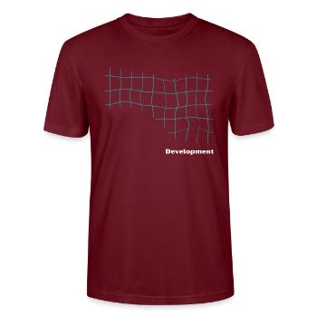 Unleash your growth potential - Stanley/Stella CRAFTER Unisex Organic T-Shirt - burgundy - Front - Alina (178cm) & Michal (187cm)