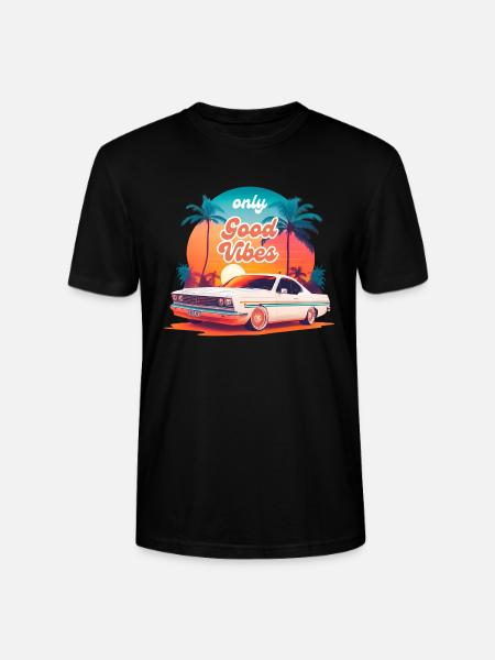 Design Summer Retro - Stanley/Stella CRAFTER Unisex Organic T-Shirt - black