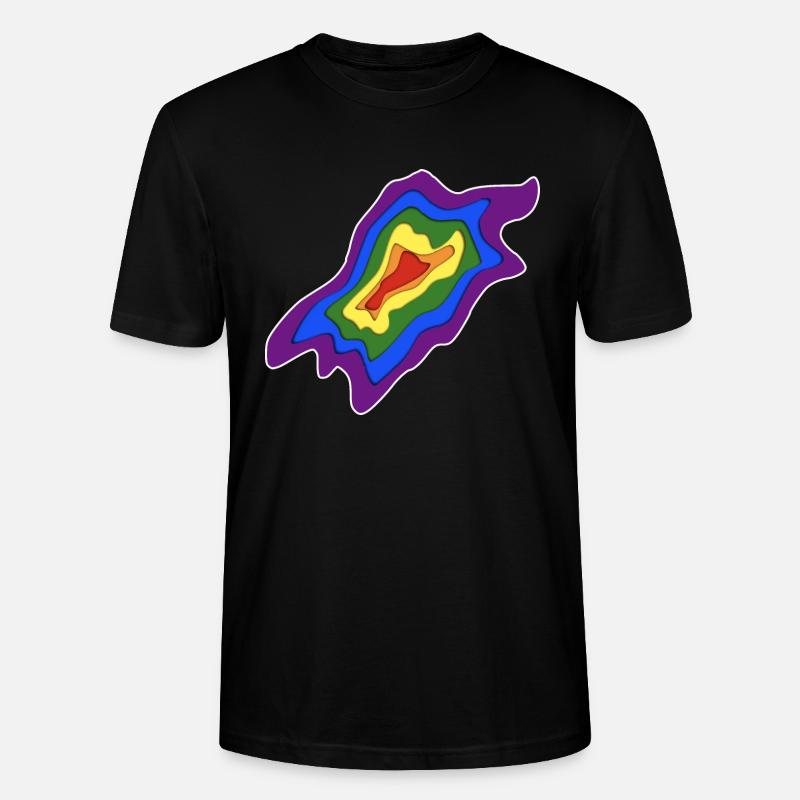 Drapeau arc-en-ciel de style Papercut - T-shirt bio CRAFTER Stanley Stella Unisexe - noir