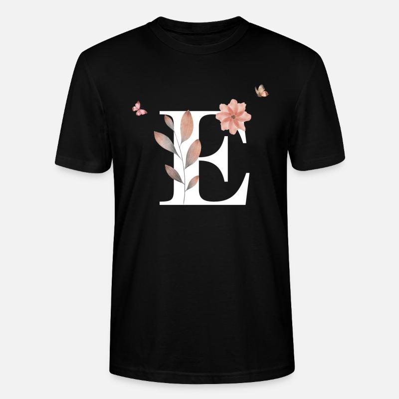 Buchstabe e Wildblumen Aquarelle - Stanley/Stella Unisex Bio-T-Shirt CRAFTER - Schwarz
