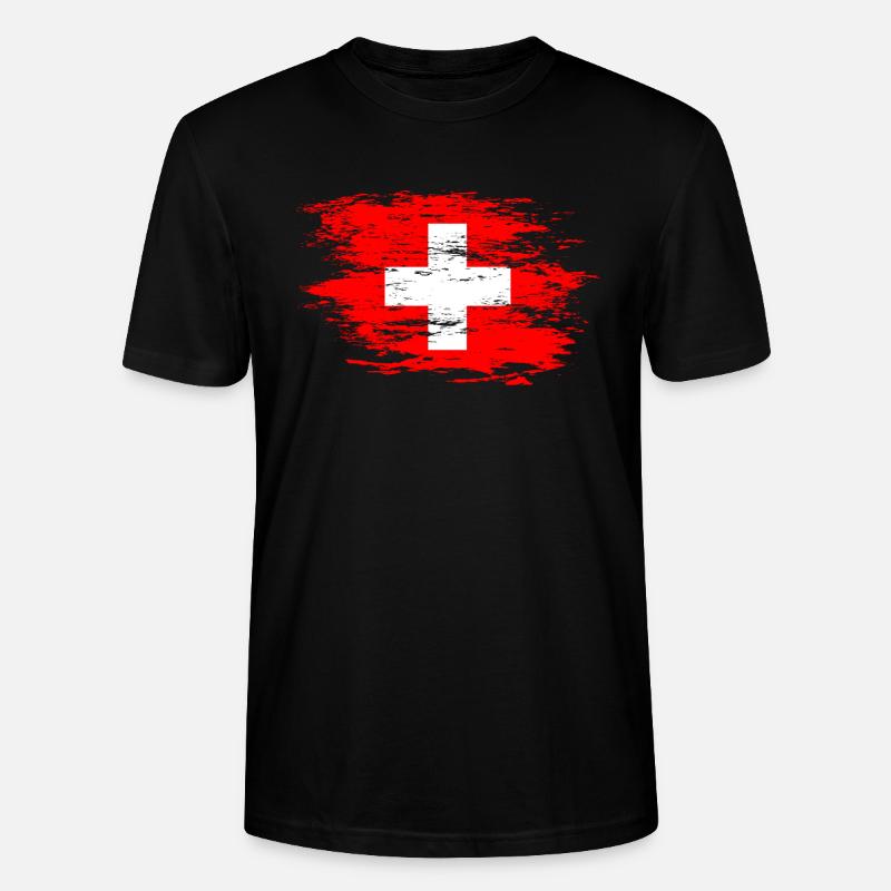 Drapeau suisse utilisé - T-shirt bio CRAFTER Stanley Stella Unisexe - noir