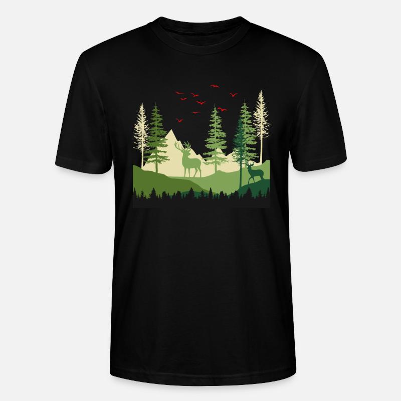 Escapade Sérénité en forêt - T-shirt bio CRAFTER Stanley Stella Unisexe - noir