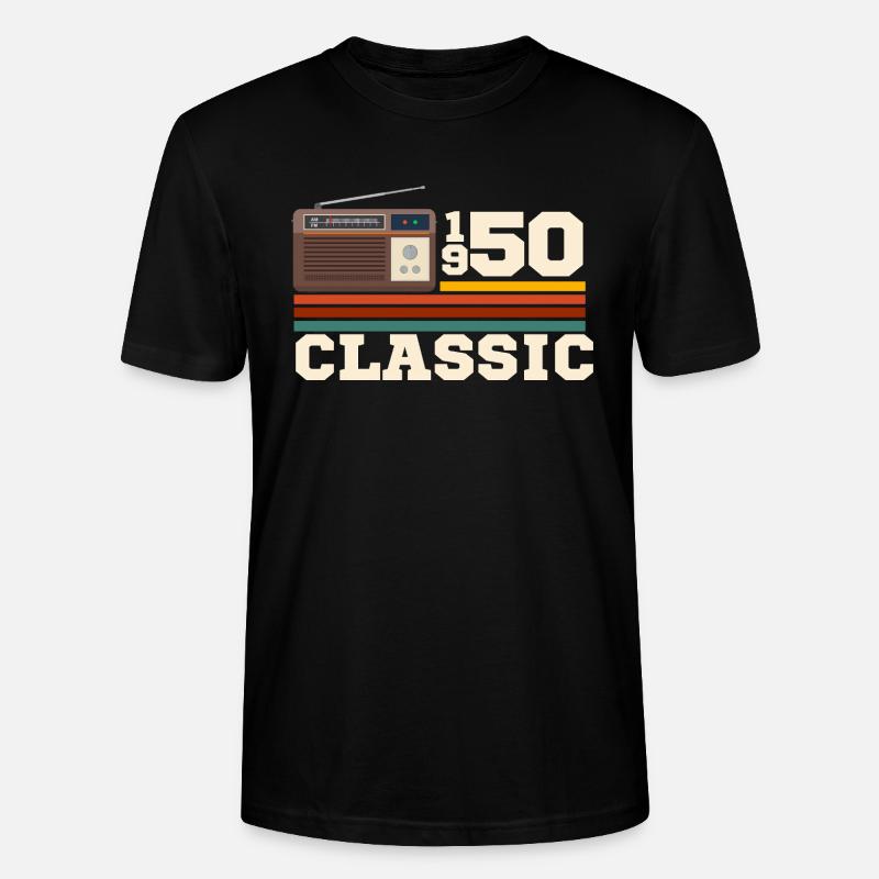 Anniversaire 1950 retro classic - T-shirt bio CRAFTER Stanley Stella Unisexe - noir