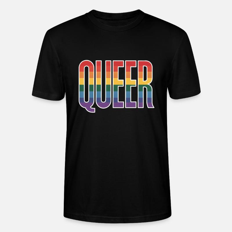 Queer - Logo arc-en-ciel queer cool - T-shirt bio CRAFTER Stanley Stella Unisexe - noir