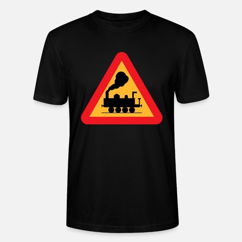 Zug Warnzeichen - Stanley/Stella Unisex Bio-T-Shirt CRAFTER - Schwarz