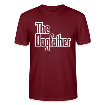 The Dogfather - Dog Daddy, Proud Dog Owner - Stanley/Stella CRAFTER Unisex Organic T-Shirt - burgundy - Front - Alina (178cm) & Michal (187cm)