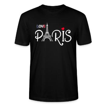 J'aime Paris - Love Paris - T-shirt bio CRAFTER Stanley Stella Unisexe - noir - Devant - Alina (178cm) & Michal (187cm)