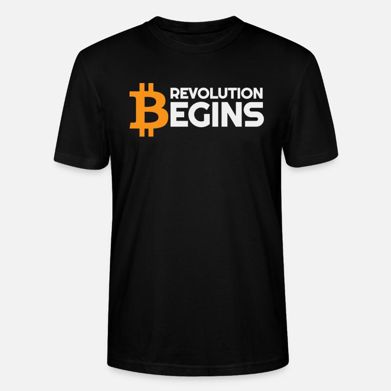 Revolution beginnt Bitcoin-Krypto - Stanley/Stella Unisex Bio-T-Shirt CRAFTER - Schwarz