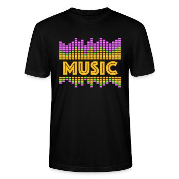 Music Equalizer LED Lichter Rhythmus tanzen Stereo - Stanley/Stella Unisex Bio-T-Shirt CRAFTER - Schwarz - Vorne - Alina (178cm) & Michal (187cm)