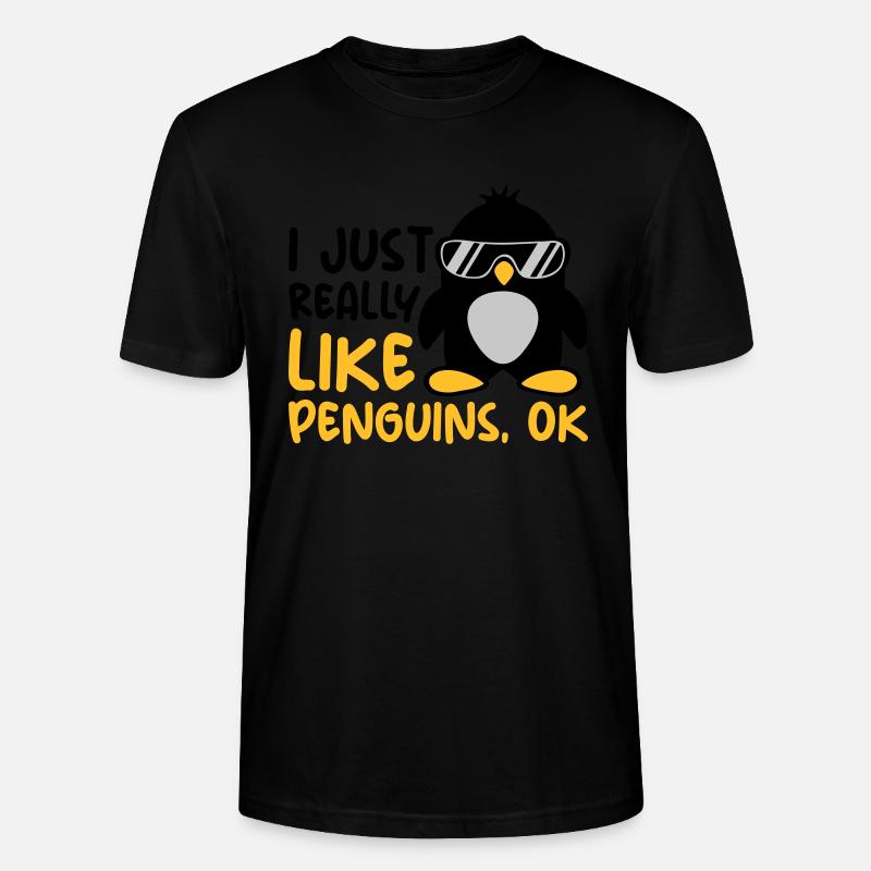 J’aime juste les pingouins - T-shirt bio CRAFTER Stanley Stella Unisexe - noir