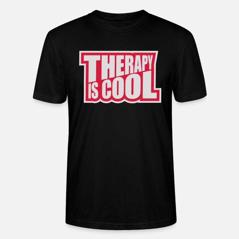 therapy is cool Zitat - Stanley/Stella Unisex Bio-T-Shirt CRAFTER - Schwarz