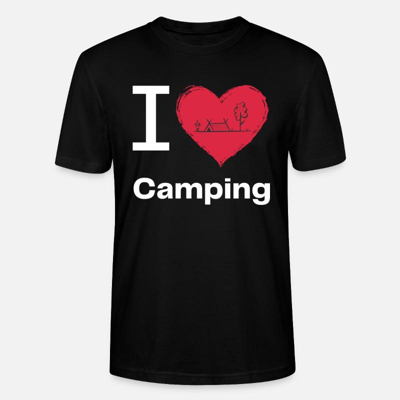 I LOVE Camping - Stanley/Stella Unisex Bio-T-Shirt CRAFTER - Schwarz
