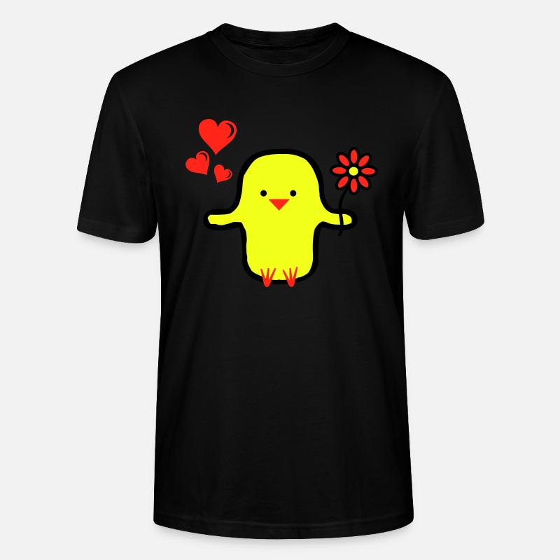 cute bird in love - Stanley/Stella Unisex Bio-T-Shirt CRAFTER - Schwarz