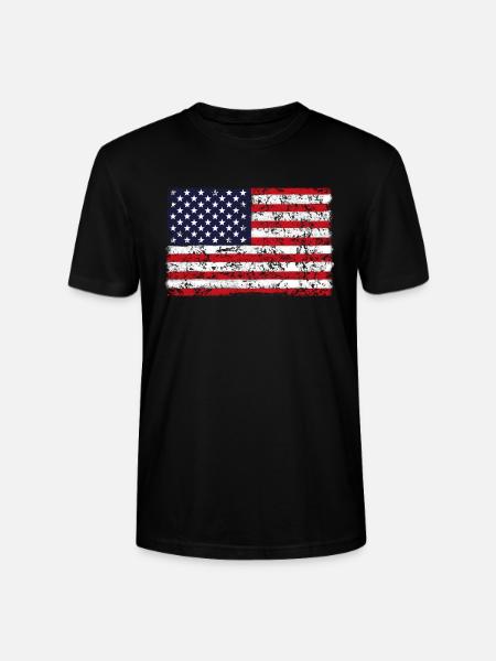 FLAG OF AMERICA retro - Stanley/Stella CRAFTER Unisex Organic T-Shirt - black
