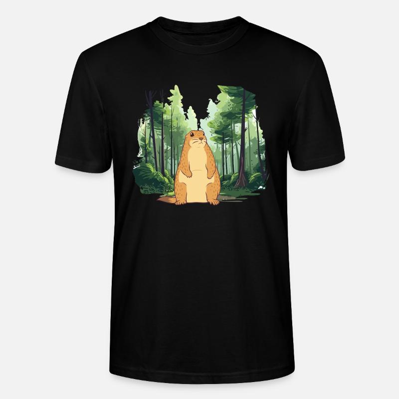 Starke Murmeltier-Naturlandschaft - Stanley/Stella Unisex Bio-T-Shirt CRAFTER - Schwarz