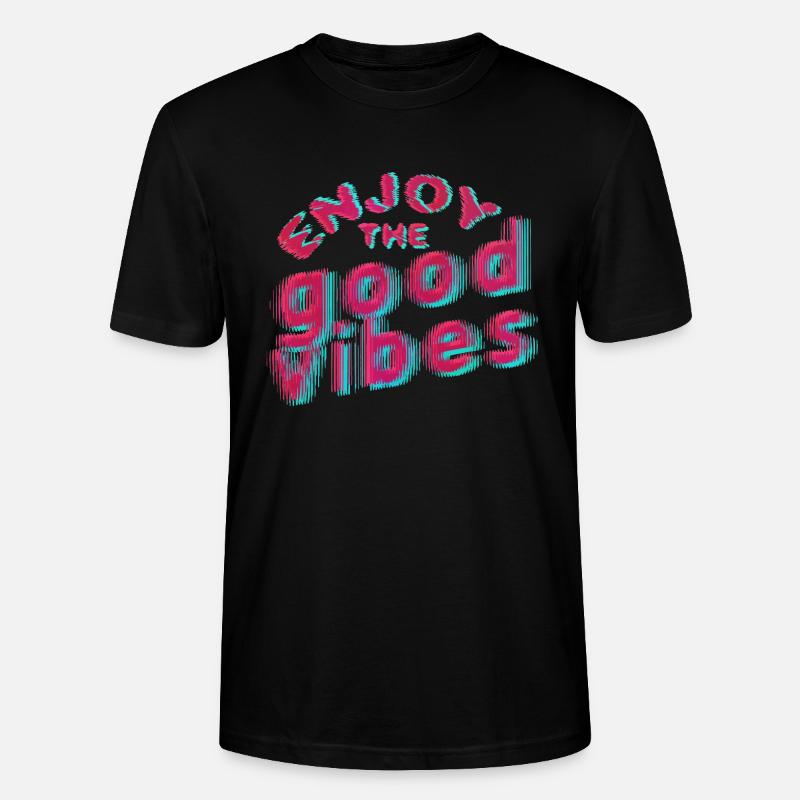 Good Vibes (lettrage) 01 - T-shirt bio CRAFTER Stanley Stella Unisexe - noir