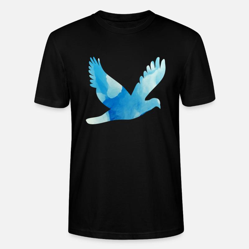 Friedenstaube in Eisblau - Stanley/Stella Unisex Bio-T-Shirt CRAFTER - Schwarz