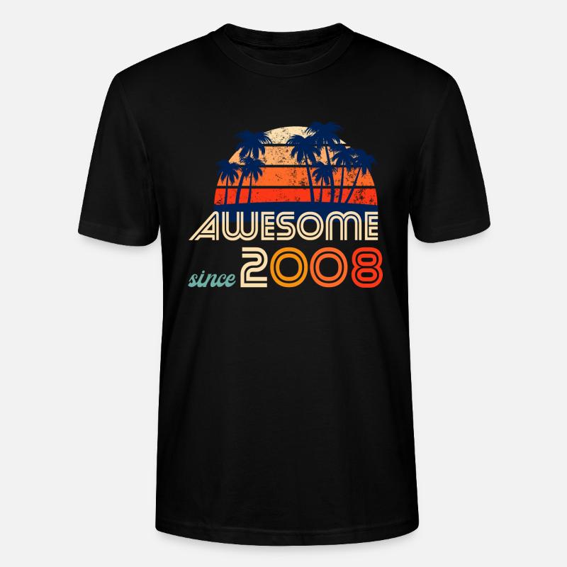 Awesome since 2008 Geschenkidee - Stanley/Stella Unisex Bio-T-Shirt CRAFTER - Schwarz
