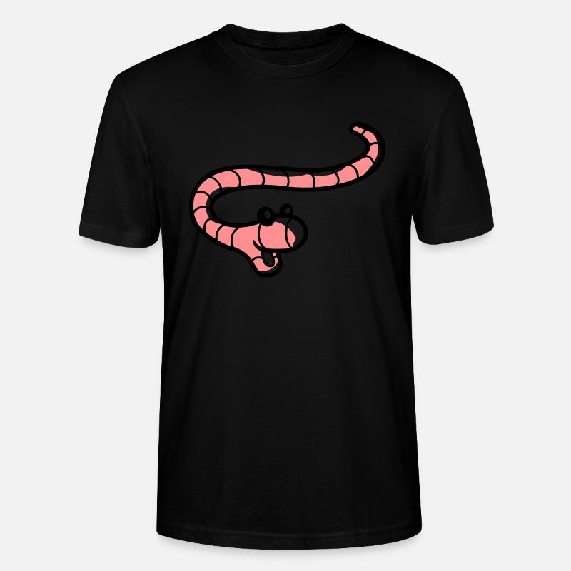Fröhlicher kleiner Wurm - Stanley/Stella Unisex Bio-T-Shirt CRAFTER - Schwarz