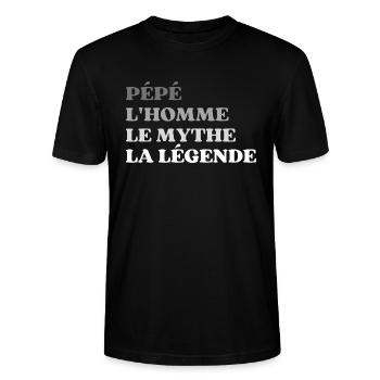 Pépé l homme le mythe la légende - T-shirt bio CRAFTER Stanley Stella Unisexe - noir - Devant - Alina (178cm) & Michal (187cm)