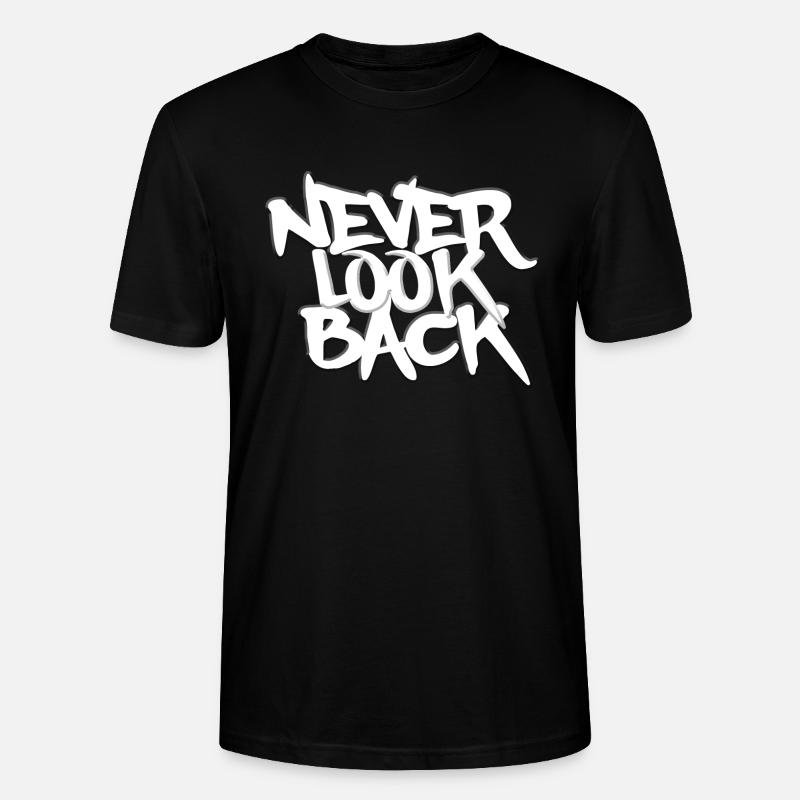 NEVER LOOK BACK GRAFFITI - Stanley/Stella Unisex Bio-T-Shirt CRAFTER - Schwarz