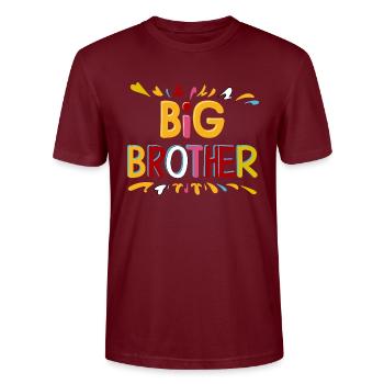 GROßER BRUDER - Stanley/Stella Unisex Bio-T-Shirt CRAFTER - Burgunderrot - Vorne - Alina (178cm) & Michal (187cm)
