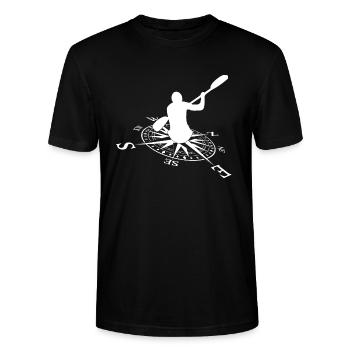 Paddeln - Stanley/Stella Unisex Bio-T-Shirt CRAFTER - Schwarz - Vorne - Alina (178cm) & Michal (187cm)