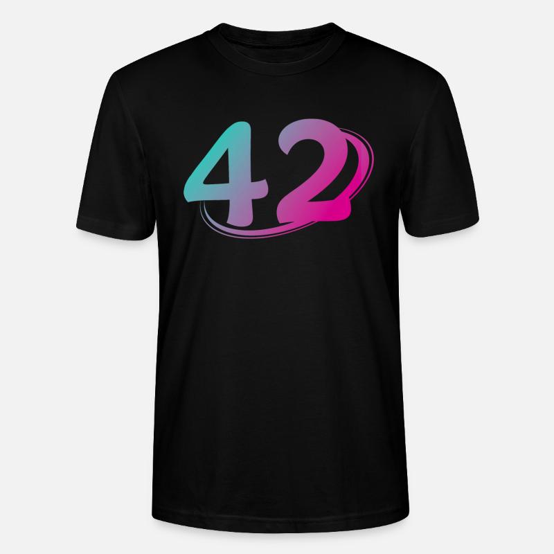 Nummer 42 mehrfarbig - Stanley/Stella Unisex Bio-T-Shirt CRAFTER - Schwarz