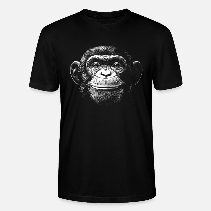 Lachender Affe - Stanley/Stella Unisex Bio-T-Shirt CRAFTER - Schwarz