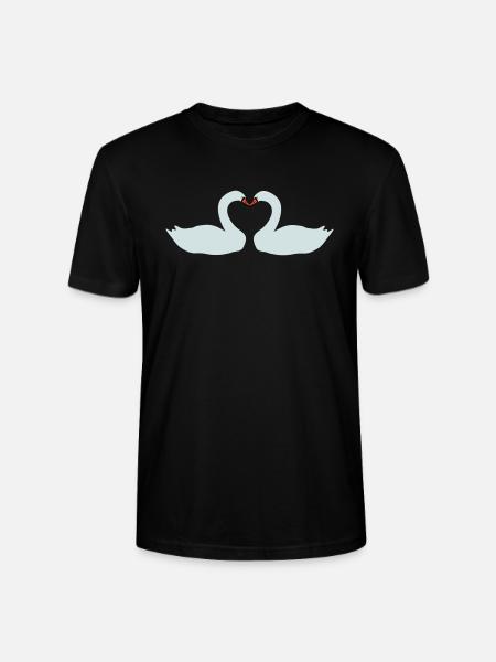 Swans Heart - Stanley/Stella CRAFTER Unisex Organic T-Shirt - black